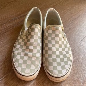 Vans Slip Ons Sage checkerboard